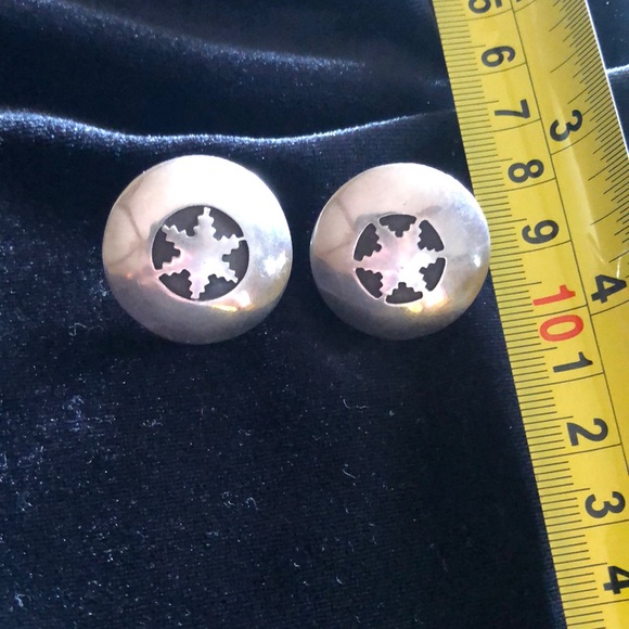 Native Made Sterling Silver Earrings - Picture 2 of 3